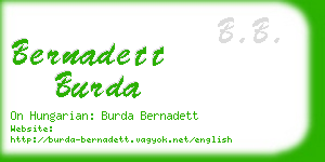 bernadett burda business card